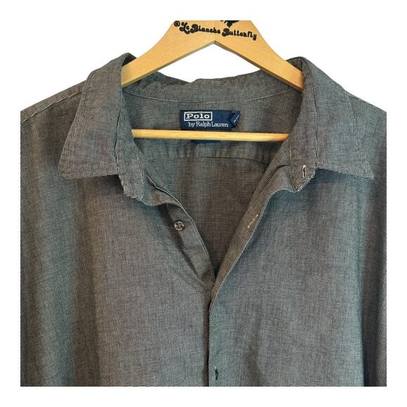 Polo Ralph Lauren Black Checkered 5X Big Button Down Shirt Plus Size Classic - Picture 5 of 7